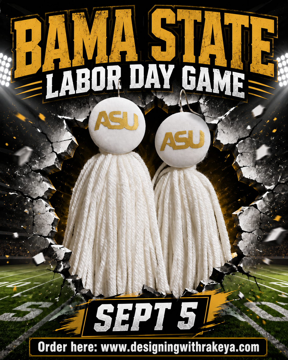 All White ASU Earrings