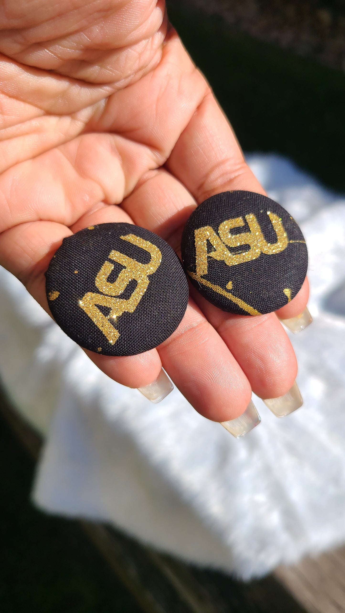 ASU Button Earrings