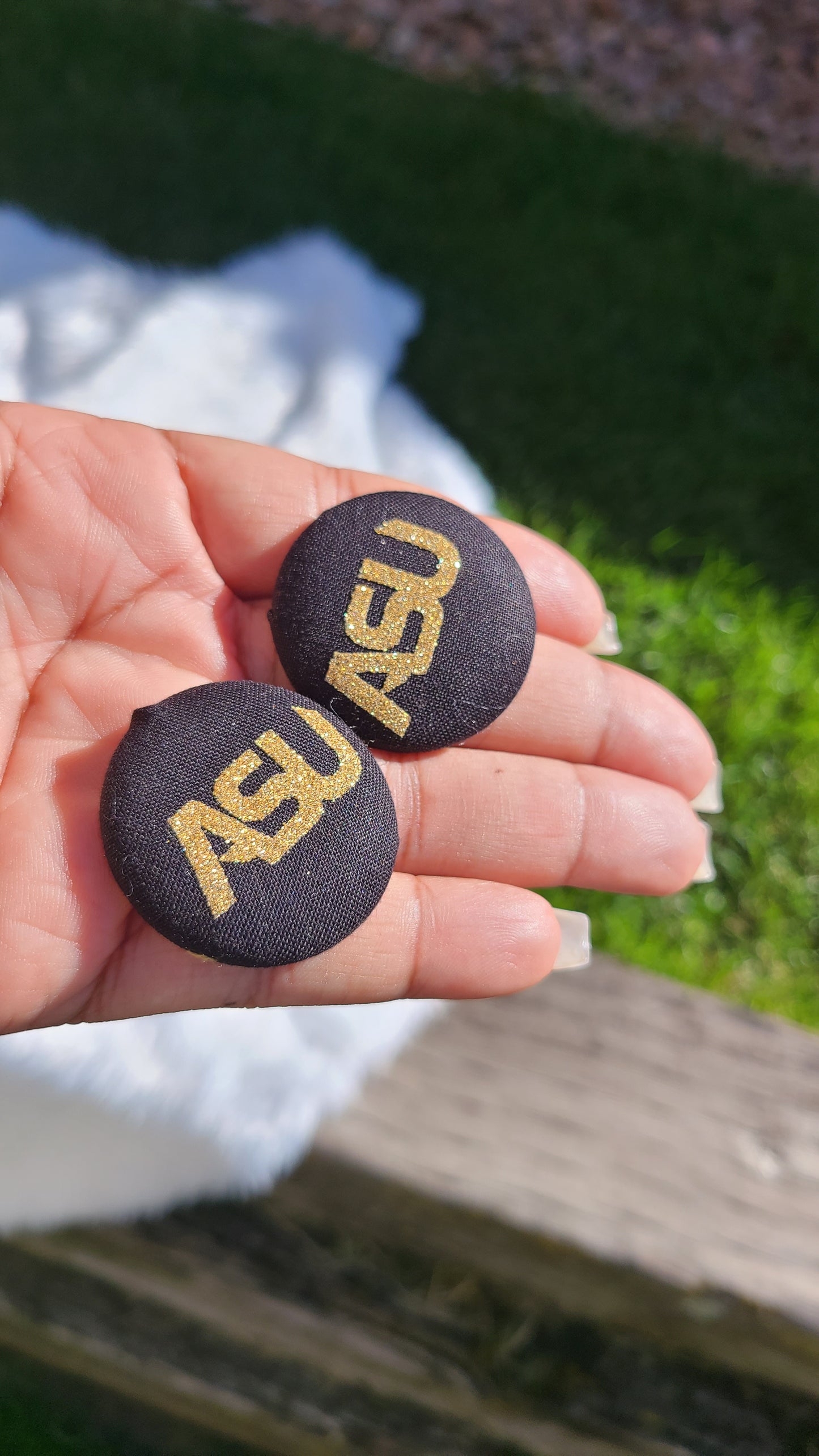 ASU Button Earrings