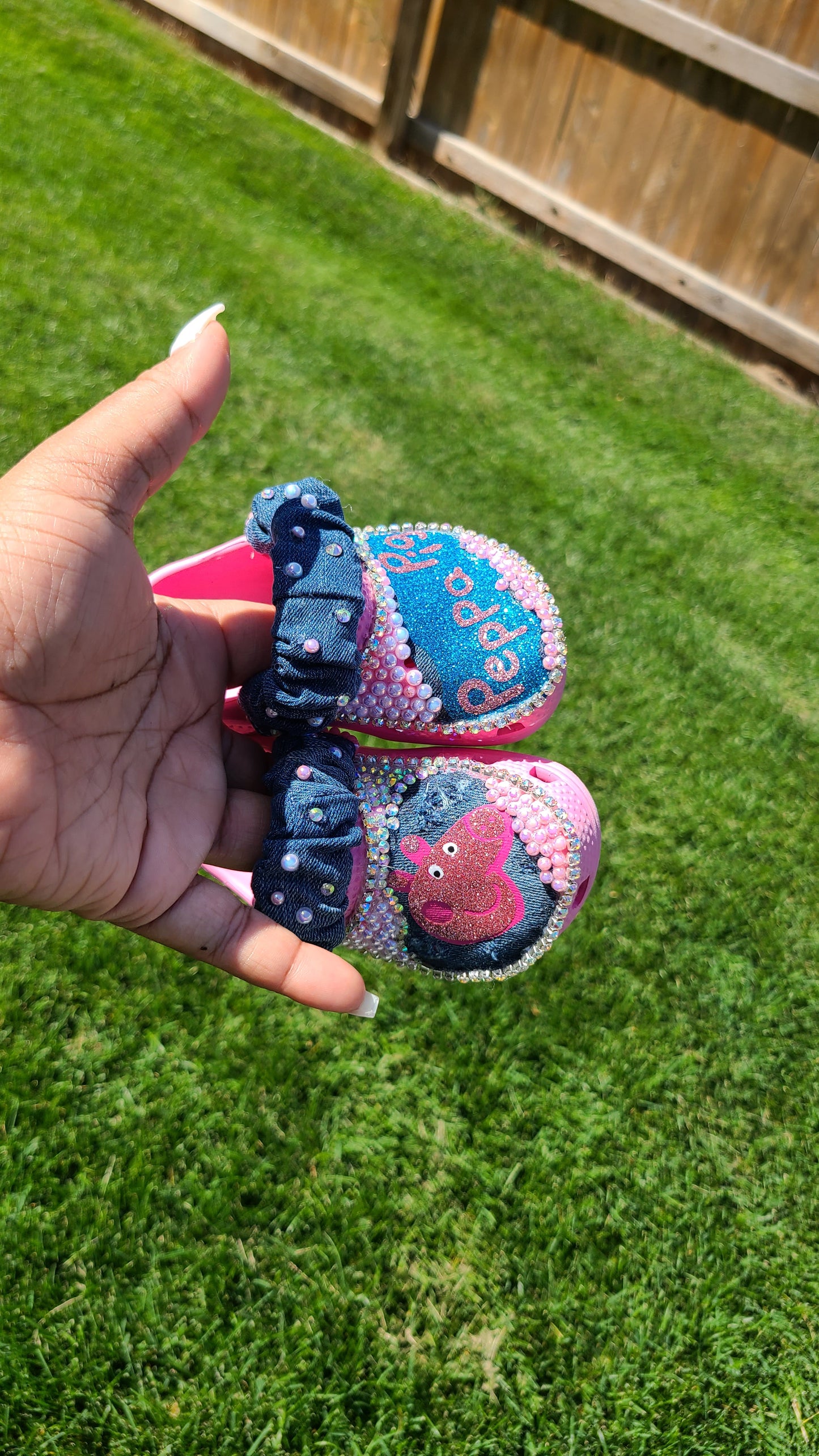 Peppa Pig Crocs size 5 (revamped)