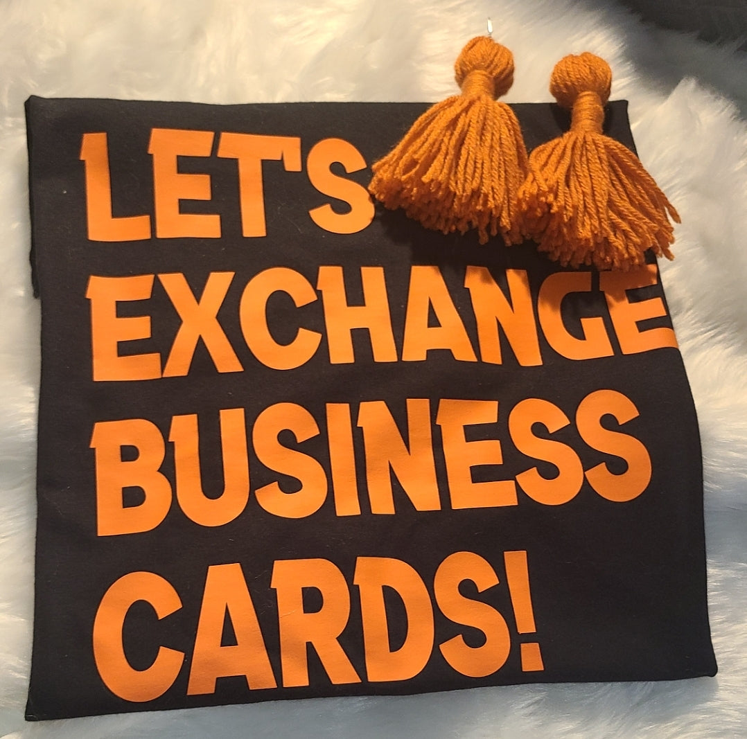 Let's Exchange Business Cards Tshirt: Pumpkin Patch with Earrings