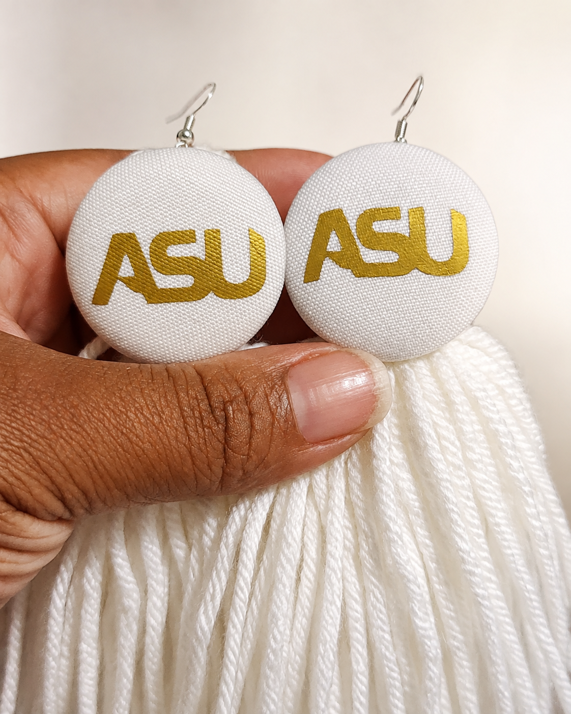 All White ASU Earrings