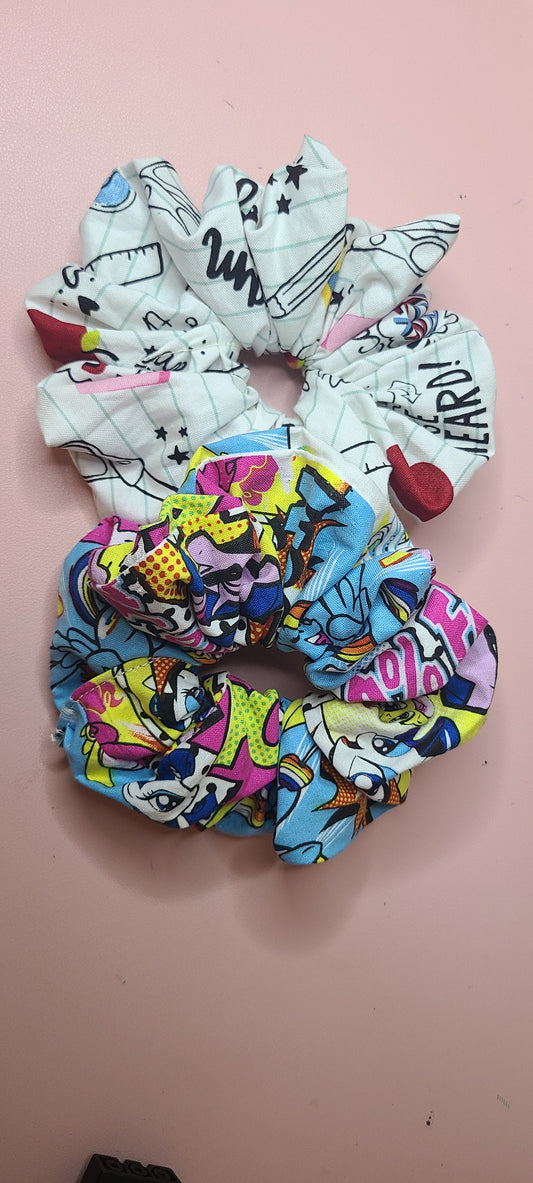 School Days and My Little Pony Jumbo Scrunchies